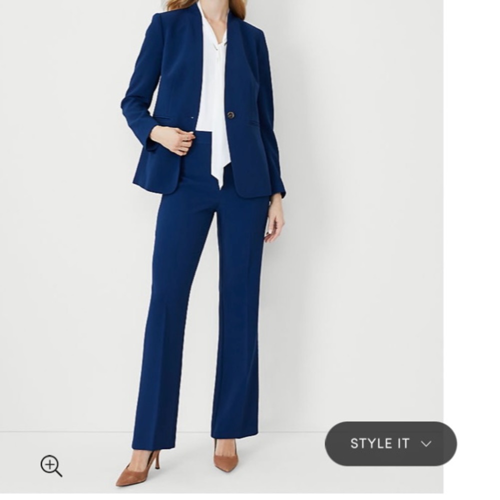 Ann Taylor side zip Trouser Pant Mystic Navy